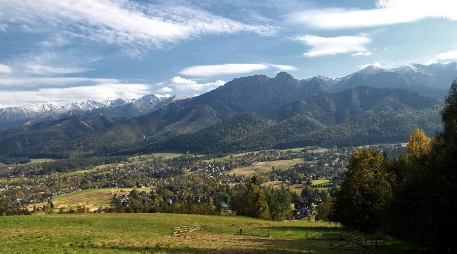 Tatra Mountains panoramic view from Zakopane